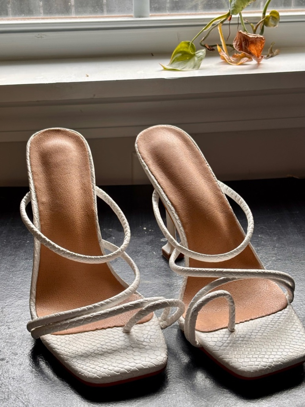 White Open Toed Heels